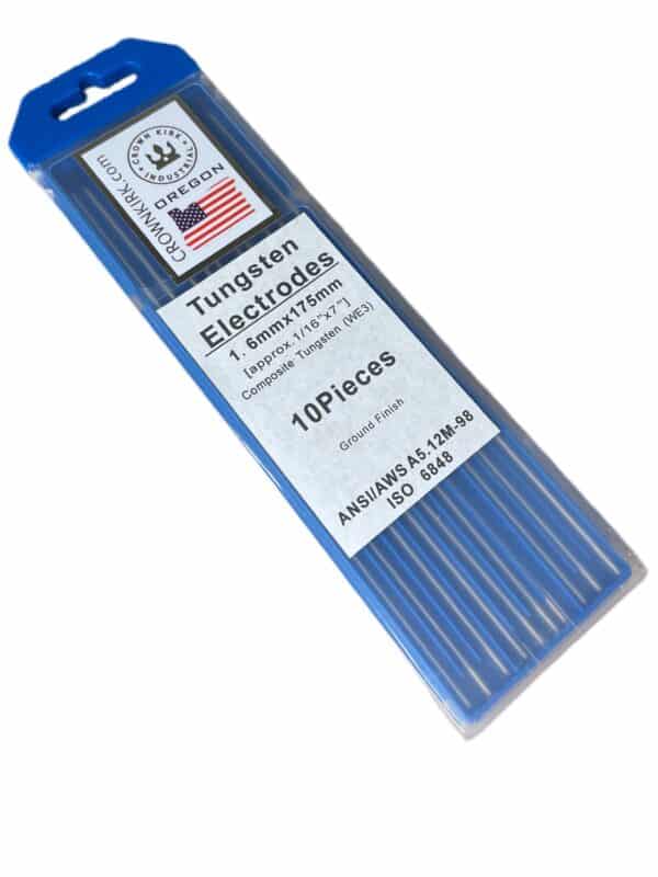 TIG Welding Tungsten Rod Electrodes Tri-Composite (Purple, WE3), 1/16", 10 Pack