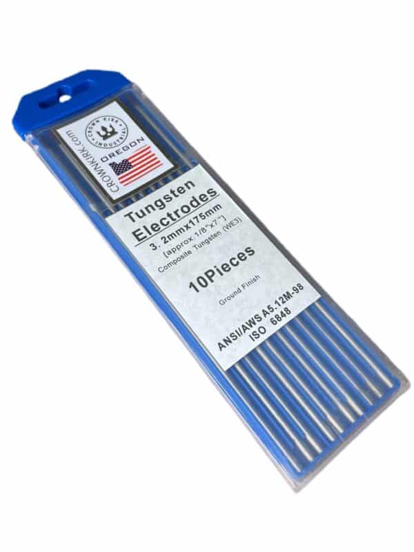 TIG Welding Tungsten Rod Electrodes Tri-Composite (Purple, WE3), 1/8", 10 Pack