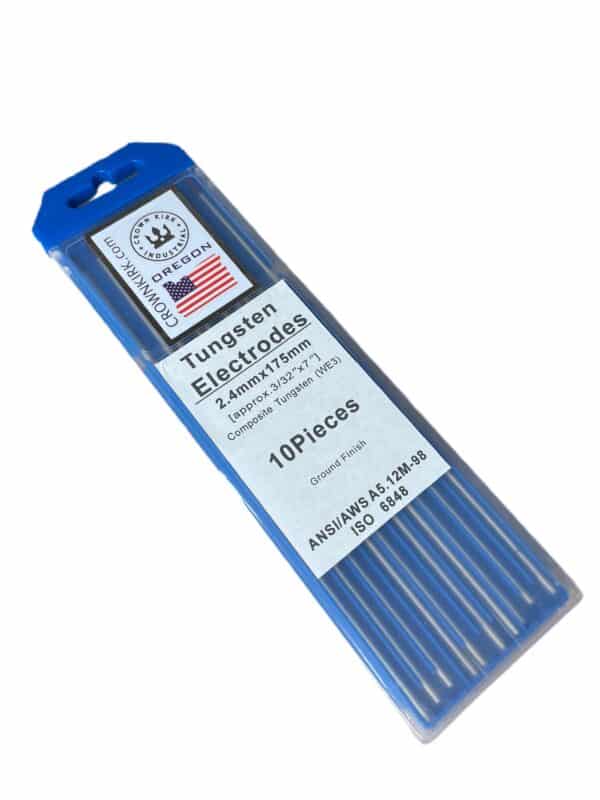 TIG Welding Tungsten Rod Electrodes Tri-Composite (Purple, WE3), 3/32", 10 Pack