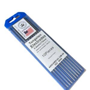 TIG Welding Tungsten Rod Electrodes 2% Lanthanated (Blue, WL20), 3/32", 10 Pack