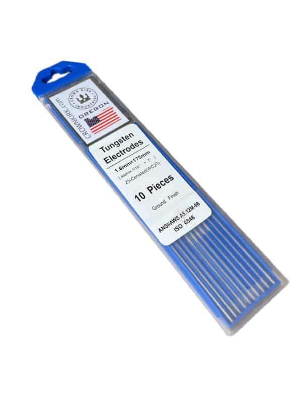 TIG Welding Tungsten Rod Electrodes 2% Ceriated (Grey, WC20), 1/16", 10 Pack